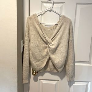 Cream hollister reversible sweater